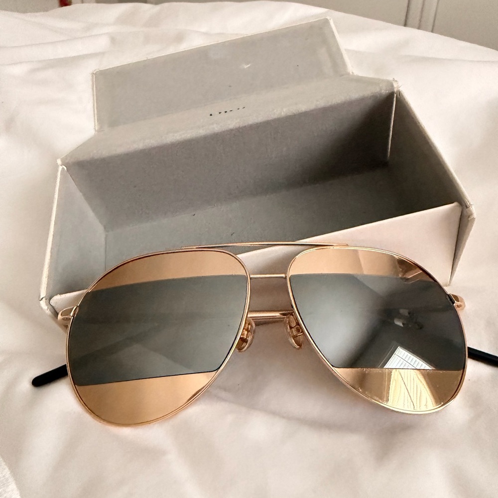 Dior Gold and Silver Aviator Sunglasses - Picture 12 of 12